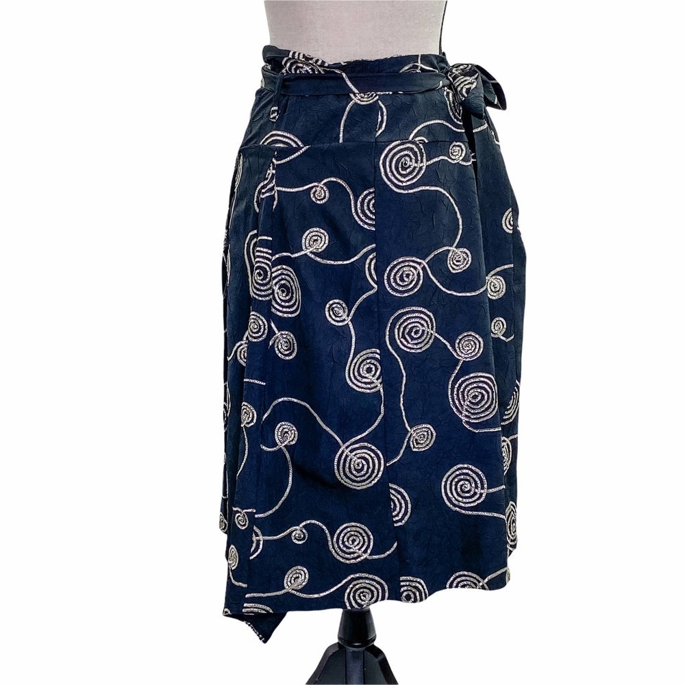 SIMPLY French Black Geometric Asymmetrical Skirt